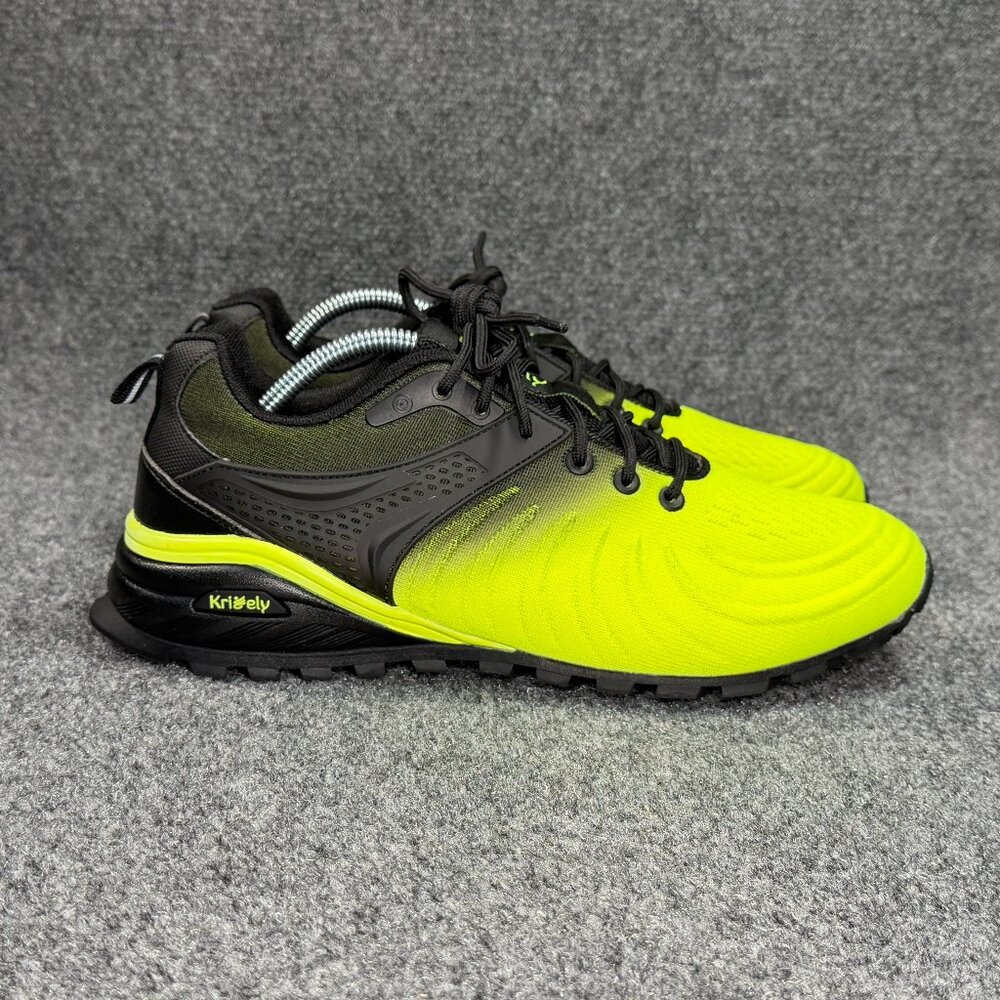 Kricely Trail Running Shoes Men's 9.5 Neon Yellow Athletic Run Training Sneakers